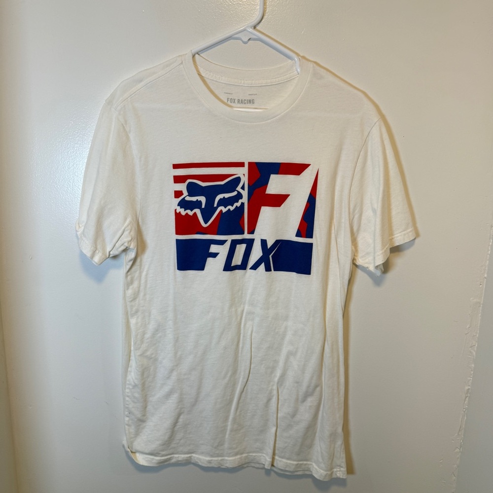 Fox Racing white short sleeve‎ shirt men's size medium